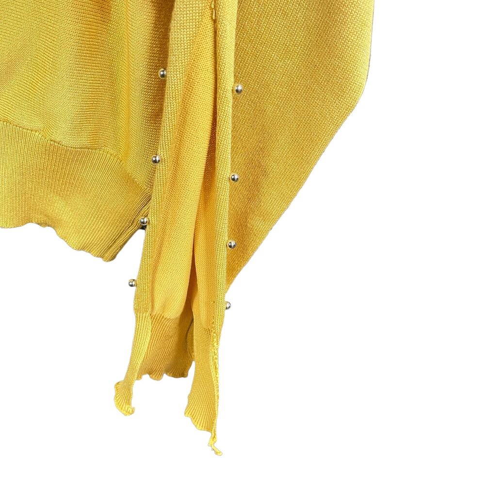 Tahari Womens Sweater Large Yellow Gold Beaded Boat Neck Dolman Sleeve Pullover - Picture 9 of 10